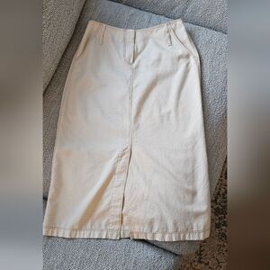 💝Marc AUREL cream Color Midi Skirt